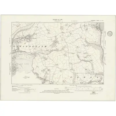 1933 Map of Cornwall LI.NE, 1935 Print