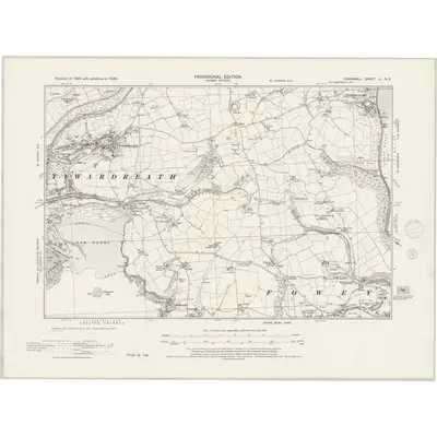 1938 Map of Cornwall LI.NE, 1945 Print