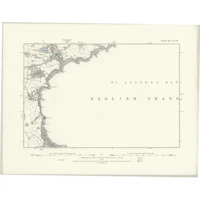 1881 Map of Cornwall LI.SW, 1888 Print