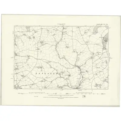 1881 Map of Cornwall LII.NE, 1888 Print