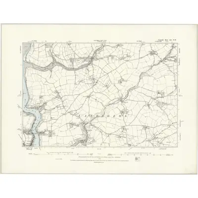 1881 Map of Cornwall LII.NW, 1888 Print