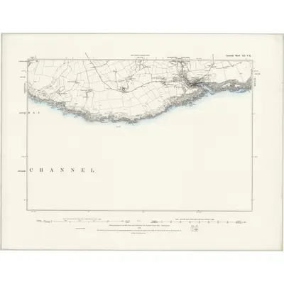 1881 Map of Cornwall LII.SE, 1888 Print