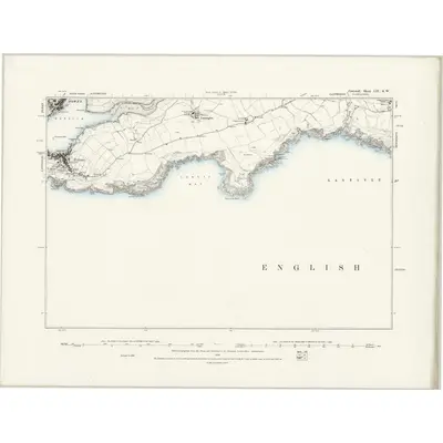 1881 Map of Cornwall LII.SW, 1888 Print