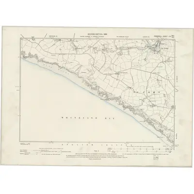 1892 Map of Cornwall LIV.NE & SE, 1896 Print