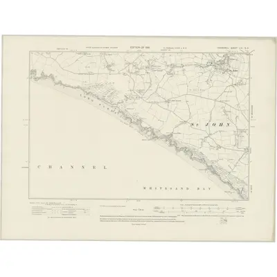 1912 Map of Cornwall LIV.NE, 1919 Print