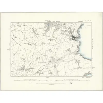 1879 Map of Cornwall LIX.SE, 1888 Print