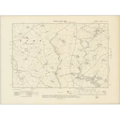 1906 Map of Cornwall LIX.SW, 1908 Print