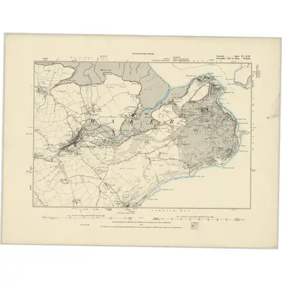 1884 Map of Cornwall LV.NW, 1887 Print