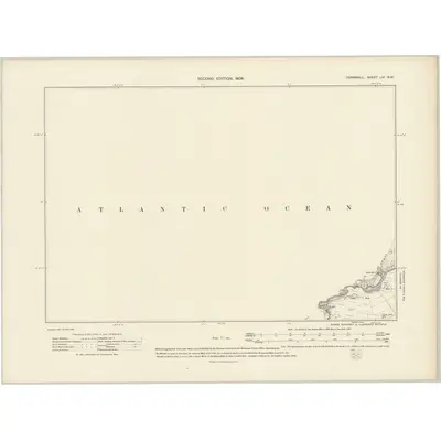 1906 Map of Cornwall LVI.NW, 1908 Print