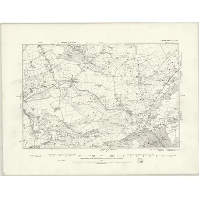 1878 Map of Cornwall LVI.SE, 1888 Print