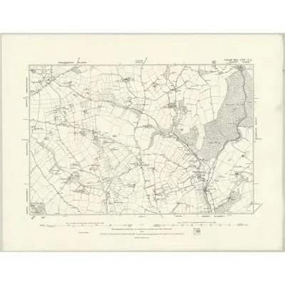 1886 Map of Cornwall LVII.NE, 1888 Print