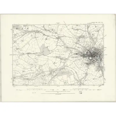 1879 Map of Cornwall LVII.SE, 1888 Print