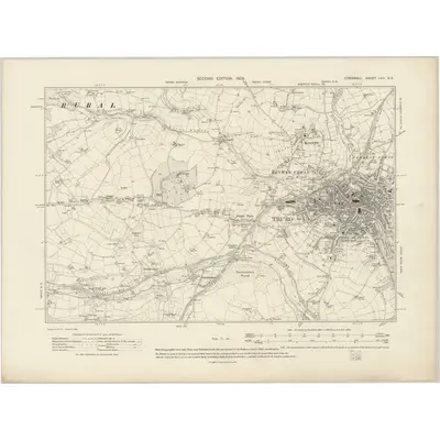 1906 Map of Cornwall LVII.SE, 1908 Print