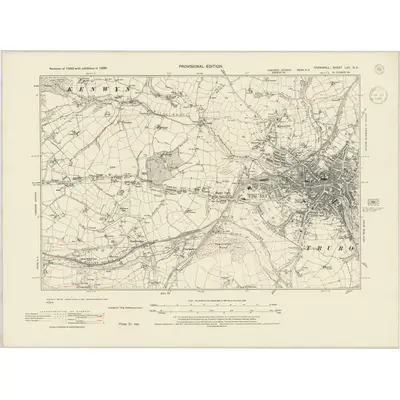 1938 Map of Cornwall LVII.SE, 1945 Print