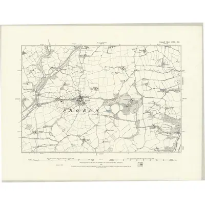1879 Map of Cornwall LVIII.NE, 1888 Print