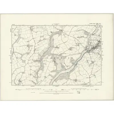 1879 Map of Cornwall LVIII.SE, 1888 Print