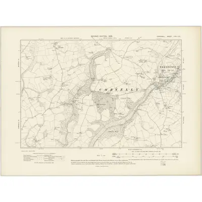1906 Map of Cornwall LVIII.SE, 1908 Print