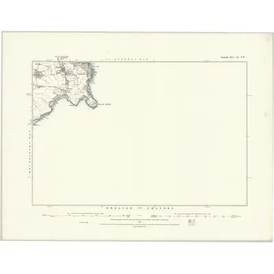 1881 Map of Cornwall LX.NW, 1888 Print