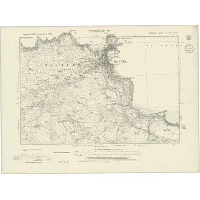 1938 Map of Cornwall LXI.NE & SE, 1945 Print