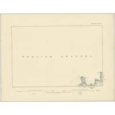 1877 Map of Cornwall LXIA.SE, 1887 Print