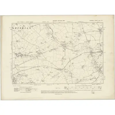 1906 Map of Cornwall LXII.SE, 1908 Print