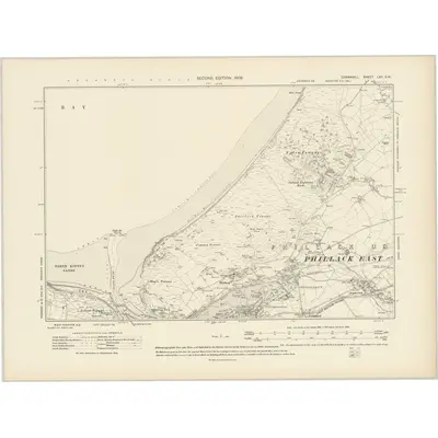 1906 Map of Cornwall LXII.SW, 1908 Print