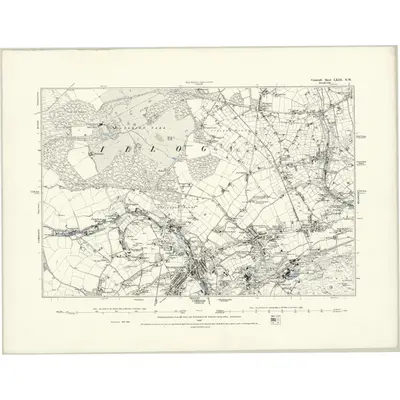 1877 Map of Cornwall LXIII.NW, 1888 Print