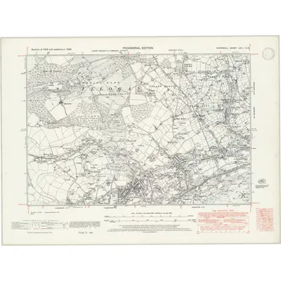 1938 Map of Cornwall LXIII.NW, 1945 Print