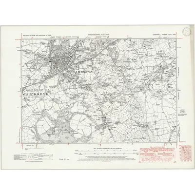 1938 Map of Cornwall LXIII.SW, 1946 Print
