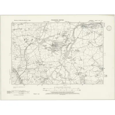 1938 Map of Cornwall LXIV.NE, 1945 Print
