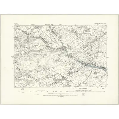 1878 Map of Cornwall LXIV.NW, 1888 Print