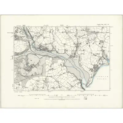 1878 Map of Cornwall LXIV.SE, 1888 Print