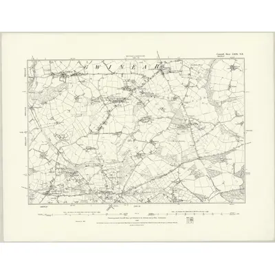 1877 Map of Cornwall LXIX.NE, 1888 Print