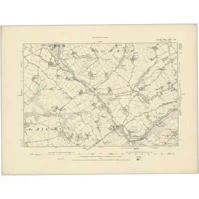1877 Map of Cornwall LXIX.SW, 1887 Print