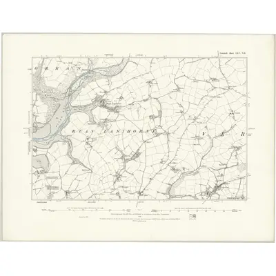 1879 Map of Cornwall LXV.NE, 1888 Print