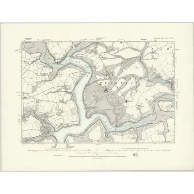 1878 Map of Cornwall LXV.NW, 1888 Print