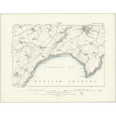1879 Map of Cornwall LXV.SE, 1888 Print