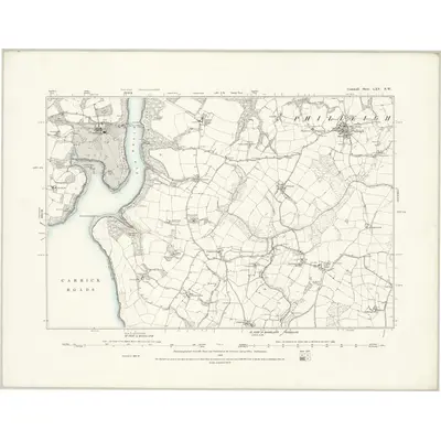 1878 Map of Cornwall LXV.SW, 1888 Print