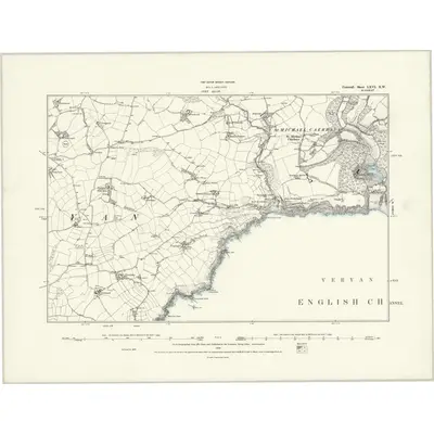 1879 Map of Cornwall LXVI.NW, 1888 Print