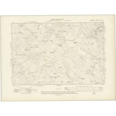 1906 Map of Cornwall LXVII.SE, 1908 Print