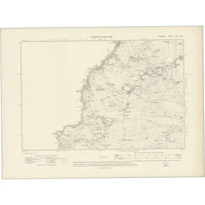 1906 Map of Cornwall LXVII.SW, 1908 Print