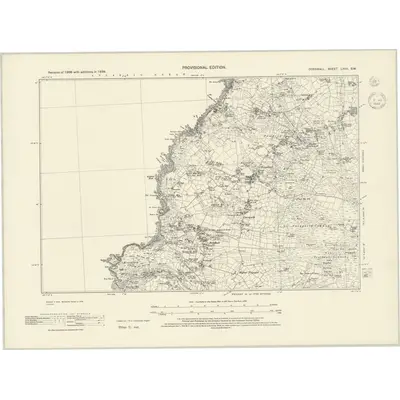 1938 Map of Cornwall LXVII.SW, 1945 Print