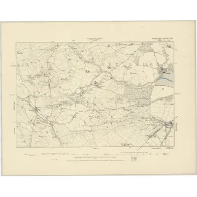 1877 Map of Cornwall LXVIII.NE, 1886 Print