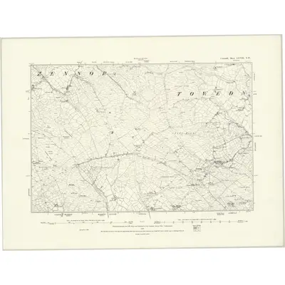 1877 Map of Cornwall LXVIII.NW, 1888 Print