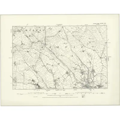 1877 Map of Cornwall LXVIII.SW, 1888 Print