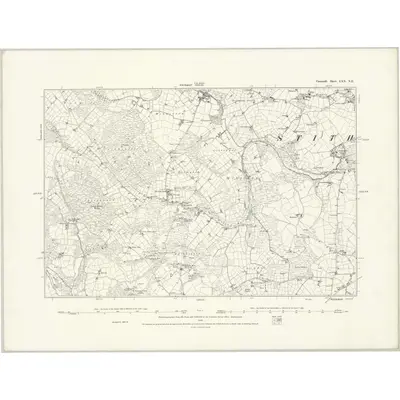 1877 Map of Cornwall LXX.NE, 1888 Print