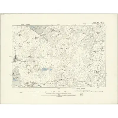 1877 Map of Cornwall LXX.NW, 1888 Print