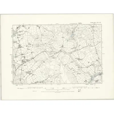 1877 Map of Cornwall LXX.SW, 1888 Print
