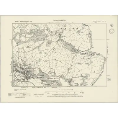 1938 Map of Cornwall LXXI.NE, 1945 Print