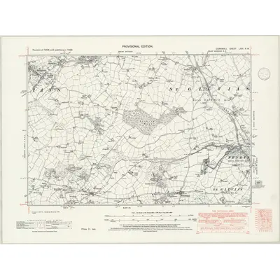 1938 Map of Cornwall LXXI.NW, 1945 Print